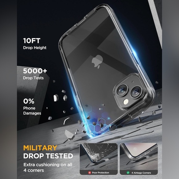 Miracase Glass Series for iPhone 15 Pro Phone Case for iPhone 15 Pro Clear Black - Picture 4 of 7